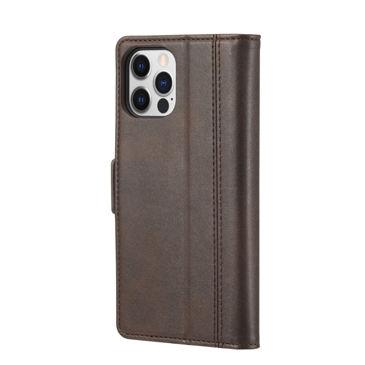 For iPhone 12 mini LC.IMEEKE Magnetic Buckle PU + TPU Horizontal Flip Leather Case with Holder & Card Slots & Wallet (Coffee) - HoMEdemic™ 
