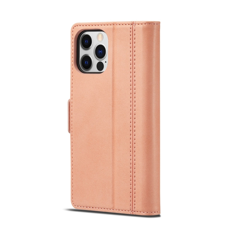 For iPhone 12 mini LC.IMEEKE Magnetic Buckle PU + TPU Horizontal Flip Leather Case with Holder & Card Slots & Wallet (Rose Gold) - HoMEdemic™ 