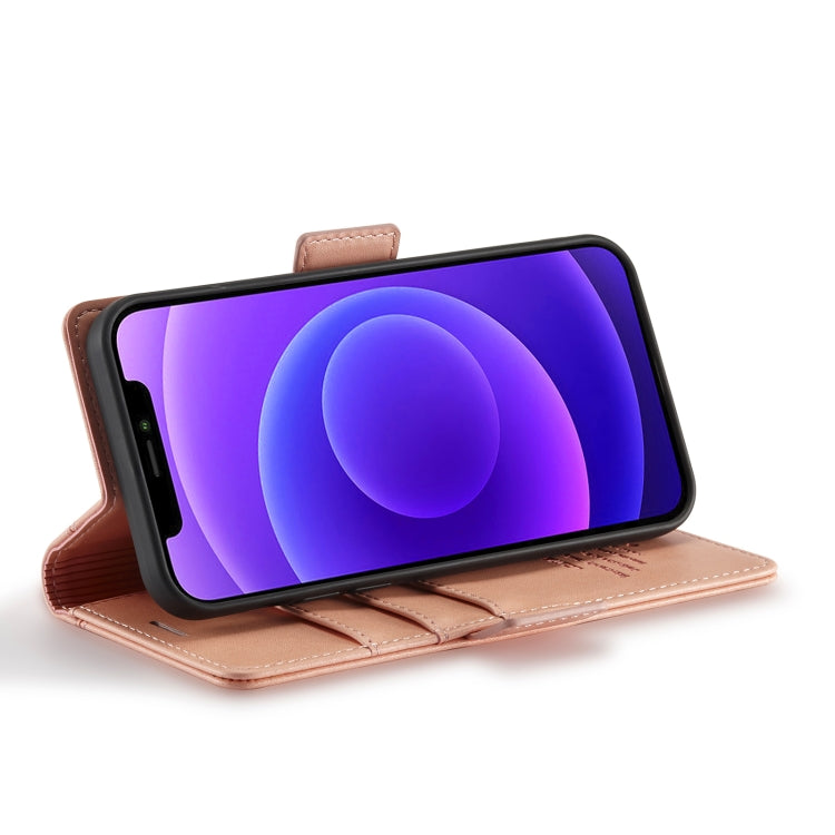 For iPhone 12 mini LC.IMEEKE Magnetic Buckle PU + TPU Horizontal Flip Leather Case with Holder & Card Slots & Wallet (Rose Gold) - HoMEdemic™ 