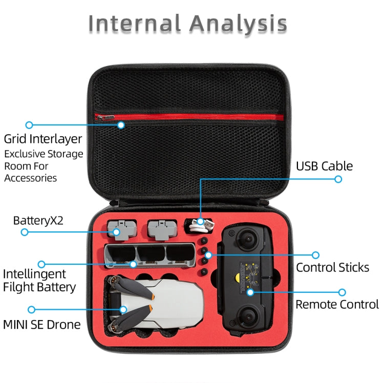 For DJI Mini SE Shockproof Carrying Hard Case Storage Bag, Size: 21.5 x 29.5 x 10cm(Grey + Black Liner) - HoMEdemic™ 