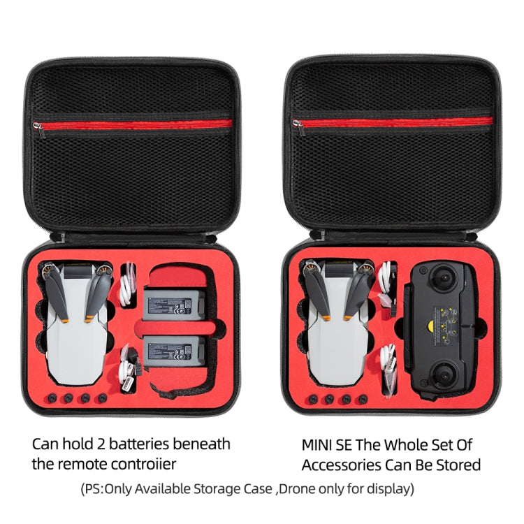 For DJI Mini SE Shockproof Carrying Hard Case Storage Bag, Size: 24 x 19 x 9cm(Grey + Red Liner) - HoMEdemic™ 
