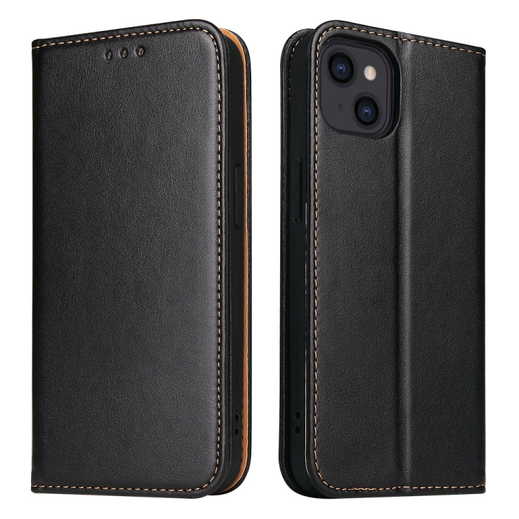 For iPhone 13 Fierre Shann PU Leather Texture Horizontal Flip Leather Case with Holder & Card Slots & Wallet(Black) - HoMEdemic™ 