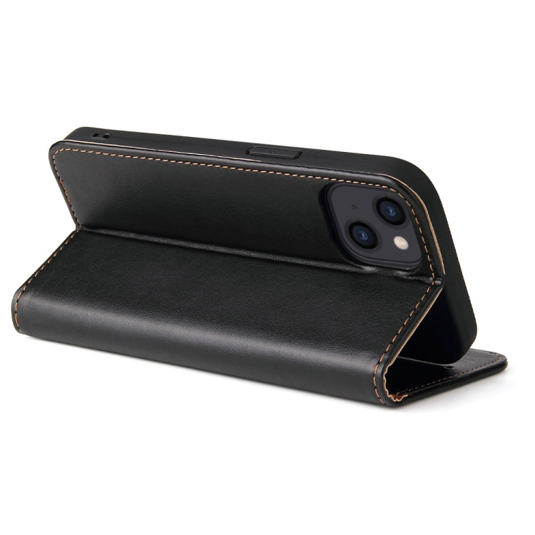 For iPhone 13 Fierre Shann PU Leather Texture Horizontal Flip Leather Case with Holder & Card Slots & Wallet(Black) - HoMEdemic™ 