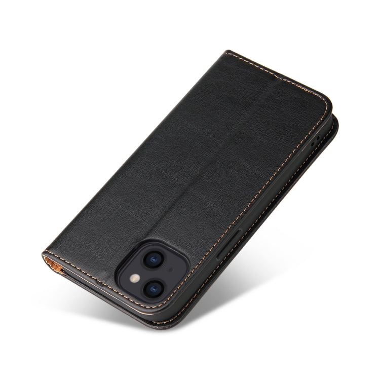 For iPhone 13 Fierre Shann PU Leather Texture Horizontal Flip Leather Case with Holder & Card Slots & Wallet(Black) - HoMEdemic™ 
