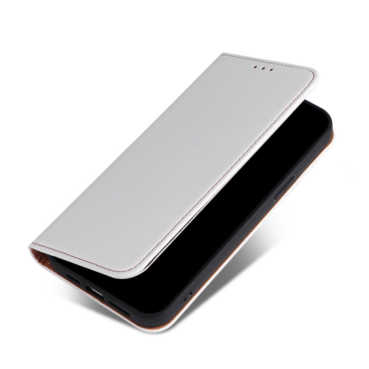 For iPhone 13 Pro Fierre Shann PU Leather Texture Horizontal Flip Leather Case with Holder & Card Slots & Wallet  (White) - HoMEdemic™ 