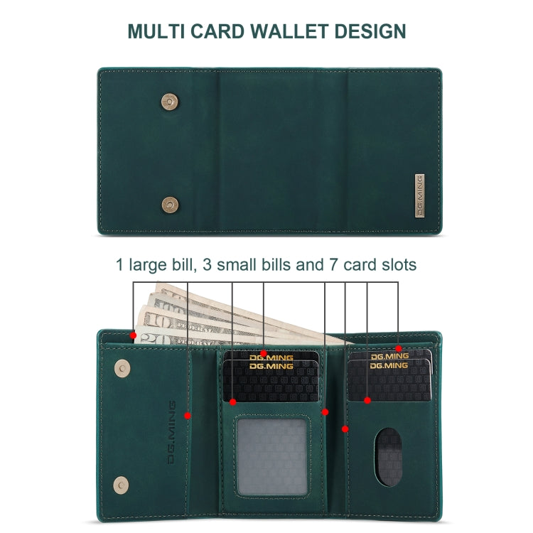 DG.MING M1 Series 3-Fold Multi Card Wallet  Back Cover Shockproof Case with Holder Function For iPhone X(Green) - HoMEdemic™ 