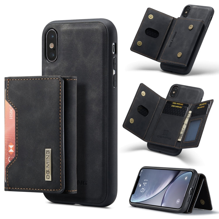 DG.MING M2 Series 3-Fold Multi Card Bag Back Cover Shockproof Case with Wallet & Holder Function For iPhone X(Black) - HoMEdemic™ 
