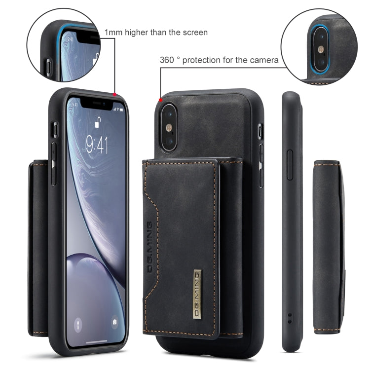 DG.MING M2 Series 3-Fold Multi Card Bag Back Cover Shockproof Case with Wallet & Holder Function For iPhone X(Black) - HoMEdemic™ 
