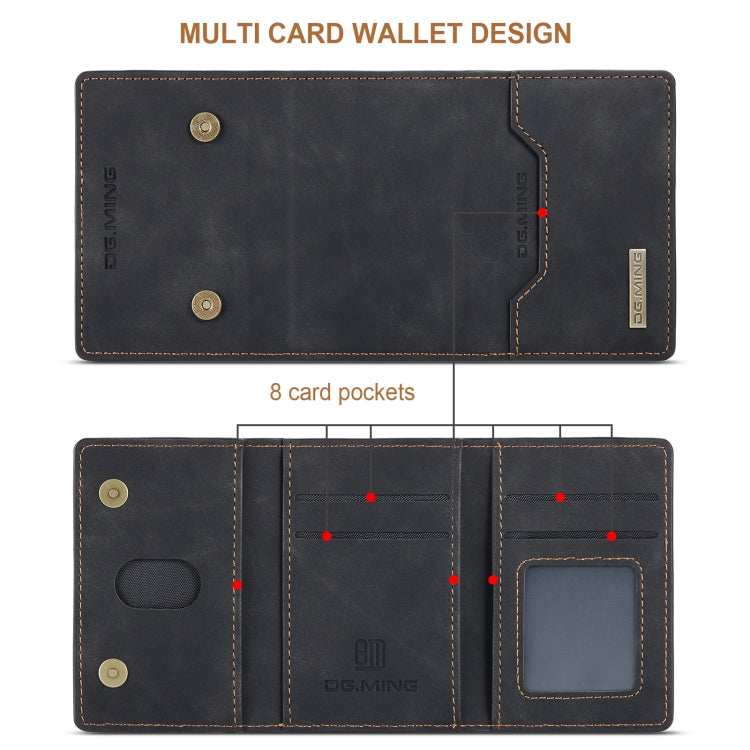 DG.MING M2 Series 3-Fold Multi Card Bag Back Cover Shockproof Case with Wallet & Holder Function For iPhone X(Black) - HoMEdemic™ 