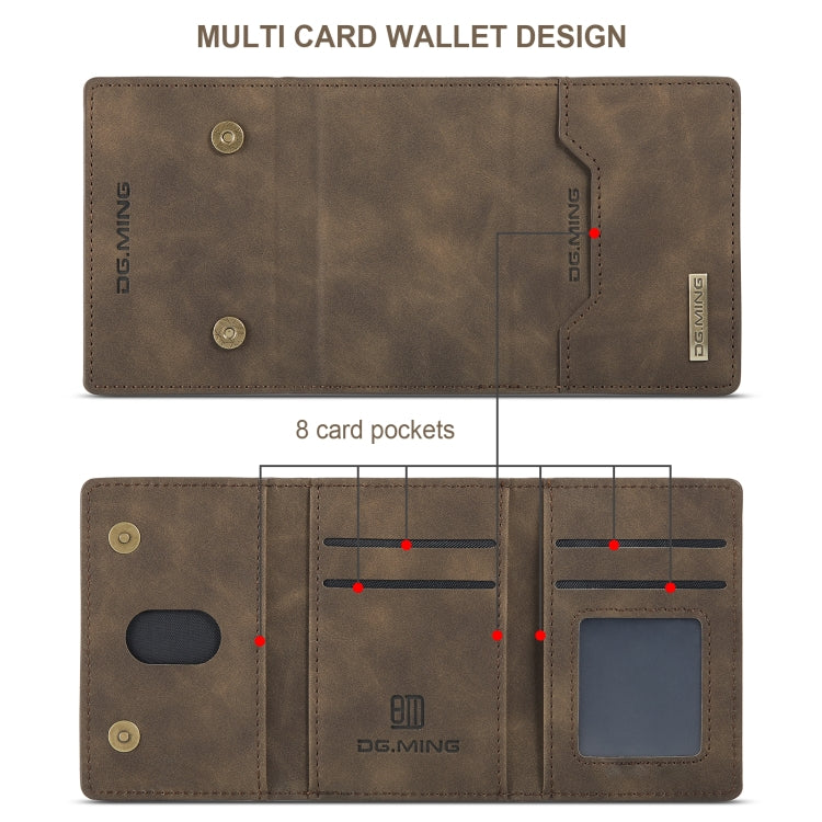 DG.MING M2 Series 3-Fold Multi Card Bag Back Cover Shockproof Case with Wallet & Holder Function For iPhone X(Coffee) - HoMEdemic™ 