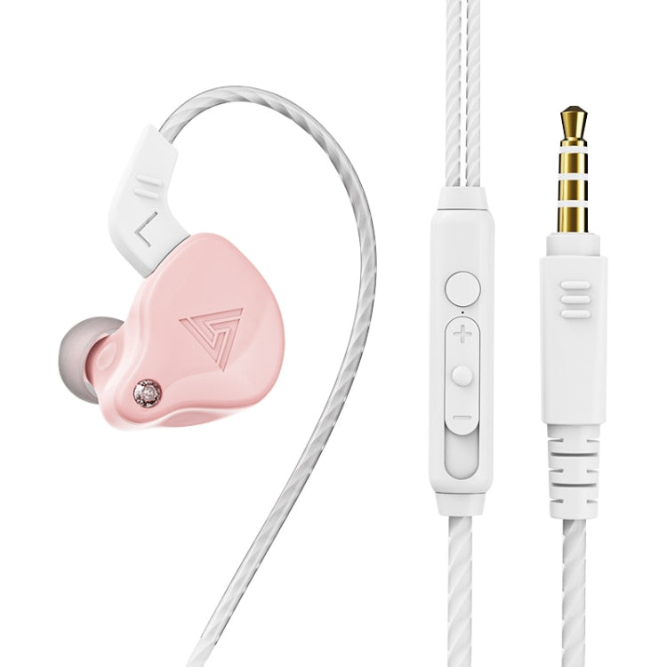 QKZ AK6-X 3.5mm In-Ear Wired Subwoofer Sports Earphone with Microphone, Cable Length: About 1.2m(Cherry Blossom Pink) - HoMEdemic™ 
