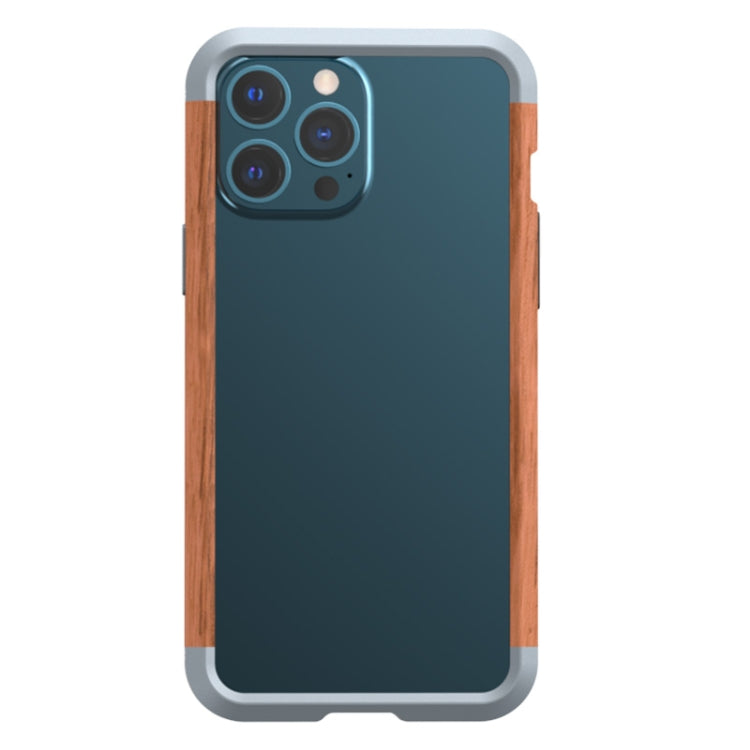 For iPhone 13 R-JUST Shockproof Iron + Wood Bumper Protective Case - HoMEdemic™ 