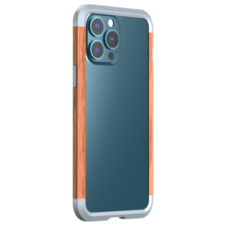 For iPhone 13 R-JUST Shockproof Iron + Wood Bumper Protective Case - HoMEdemic™ 