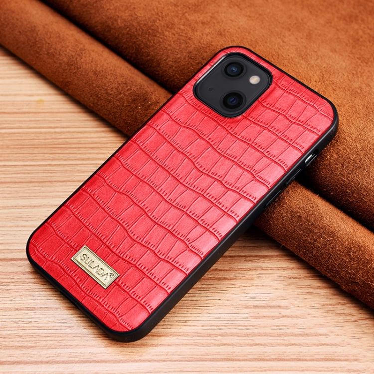 For iPhone 13 mini SULADA Crocodile Texture TPU Protective Case (Red) - HoMEdemic™ 