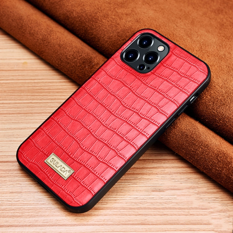 For iPhone 13 Pro SULADA Crocodile Texture TPU Protective Case (Red) - HoMEdemic™ 