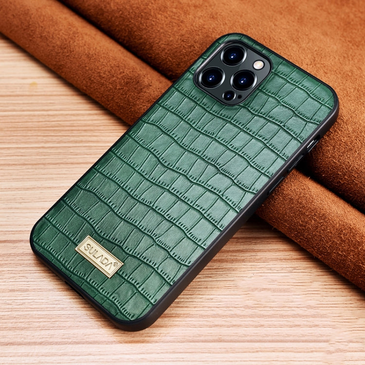For iPhone 13 Pro SULADA Crocodile Texture TPU Protective Case (Dark Green) - HoMEdemic™ 