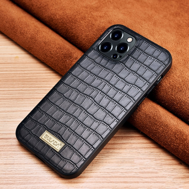 For iPhone 13 Pro SULADA Crocodile Texture TPU Protective Case (Black) - HoMEdemic™ 