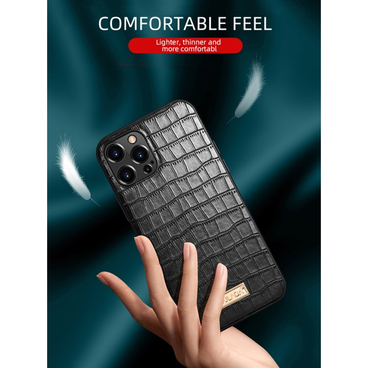 For iPhone 13 Pro Max SULADA Crocodile Texture TPU Protective Case (Black) - HoMEdemic™ 
