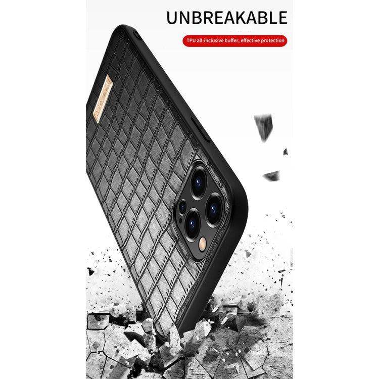 For iPhone 13 Pro Max SULADA Crocodile Texture TPU Protective Case (Black) - HoMEdemic™ 