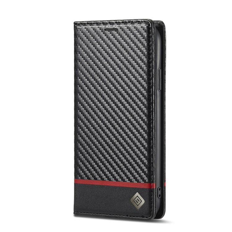 For iPhone 11 LC.IMEEKE Carbon Fiber PU + TPU Horizontal Flip Leather Case with Holder & Card Slot & Wallet (Horizontal Black) - HoMEdemic™ 