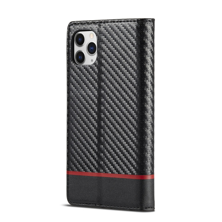 For iPhone 11 LC.IMEEKE Carbon Fiber PU + TPU Horizontal Flip Leather Case with Holder & Card Slot & Wallet (Horizontal Black) - HoMEdemic™ 