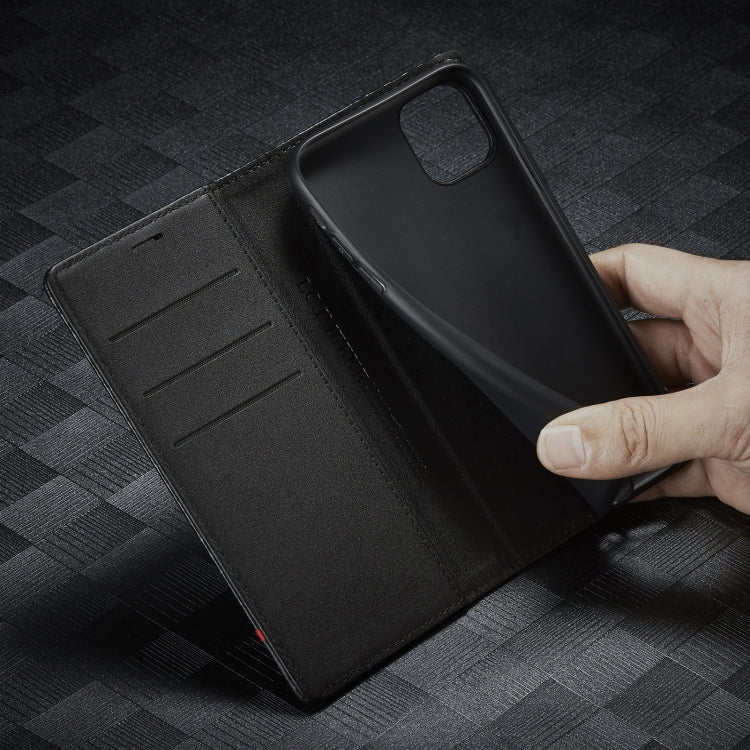 For iPhone 11 LC.IMEEKE Carbon Fiber PU + TPU Horizontal Flip Leather Case with Holder & Card Slot & Wallet (Horizontal Black) - HoMEdemic™ 