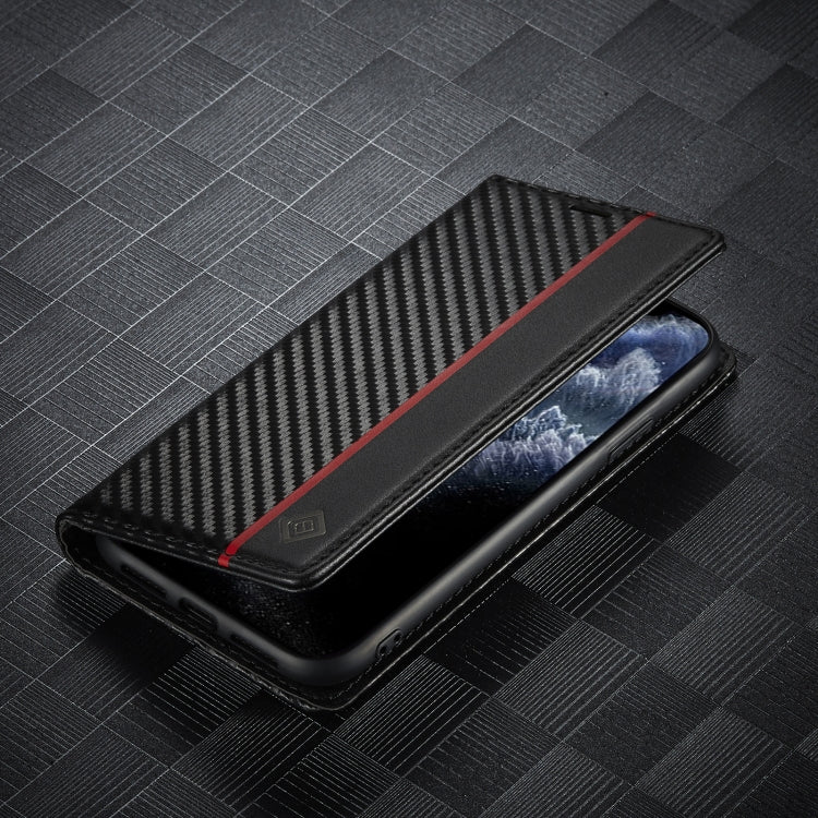 For iPhone 11 Pro LC.IMEEKE Carbon Fiber PU + TPU Horizontal Flip Leather Case with Holder & Card Slot & Wallet (Vertical Black) - HoMEdemic™ 