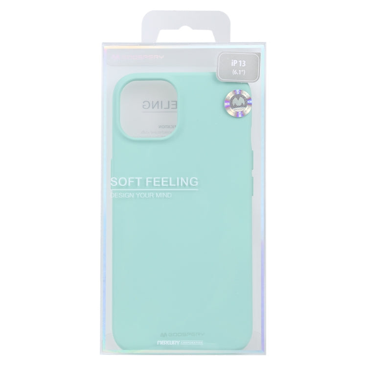 For iPhone 13 GOOSPERY SOFT FEELING Liquid TPU Shockproof Soft Case(Mint Green) - HoMEdemic™ 
