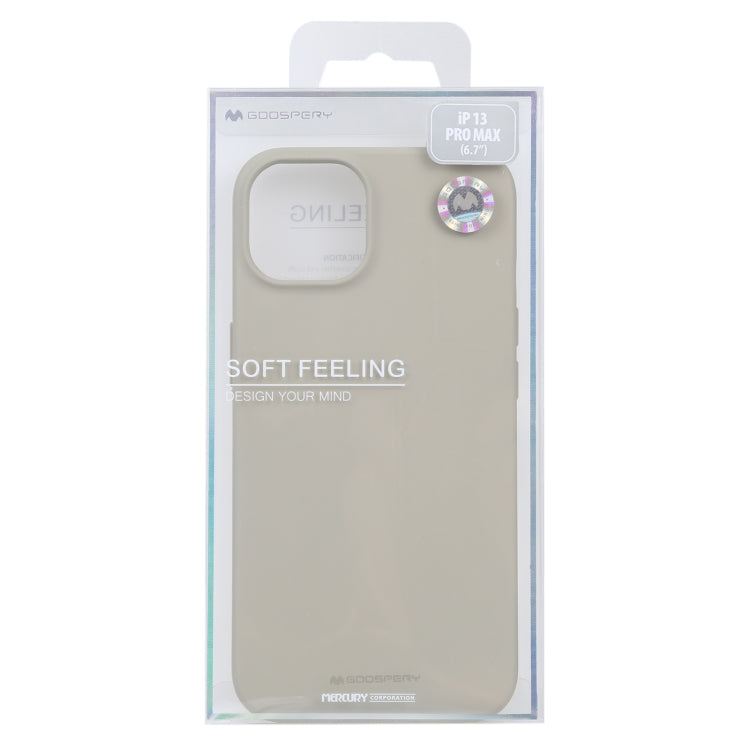 For iPhone 13 Pro GOOSPERY SOFT FEELING Liquid TPU Shockproof Soft Case (Stone Grey) - HoMEdemic™ 