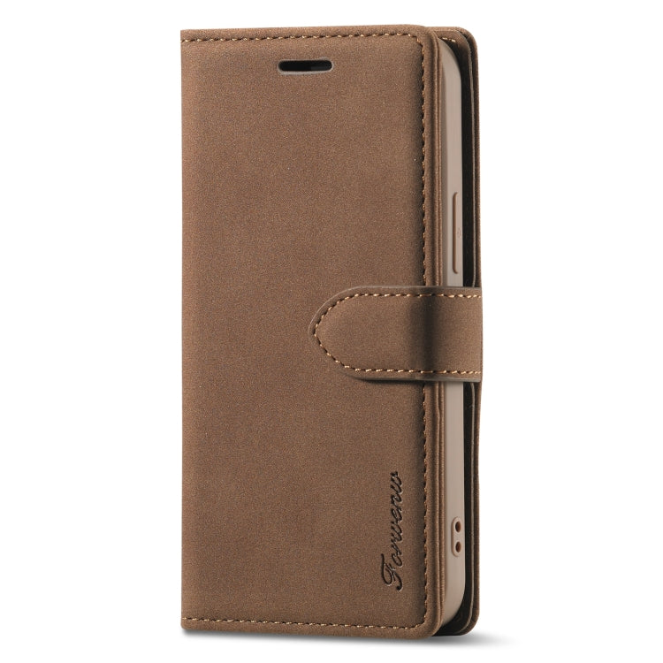 For iPhone 13 Forwenw F1 Series Matte Strong Magnetism Horizontal Flip Leather Case with Holder & Card Slots & Wallet & Photo Frame(Brown) - HoMEdemic™ 