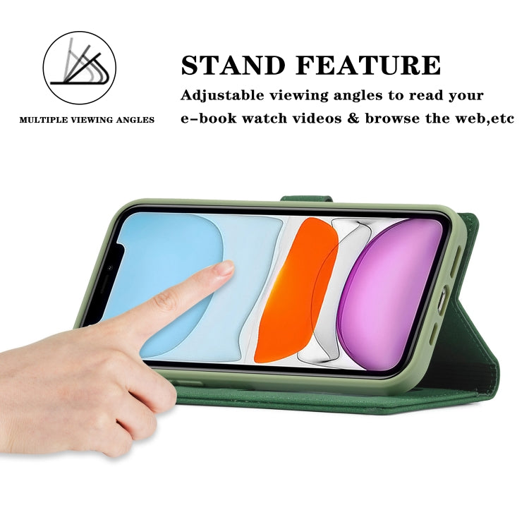 For iPhone 13 Pro Forwenw F1 Series Matte Strong Magnetism Horizontal Flip Leather Case with Holder & Card Slots & Wallet & Photo Frame (Green) - HoMEdemic™ 