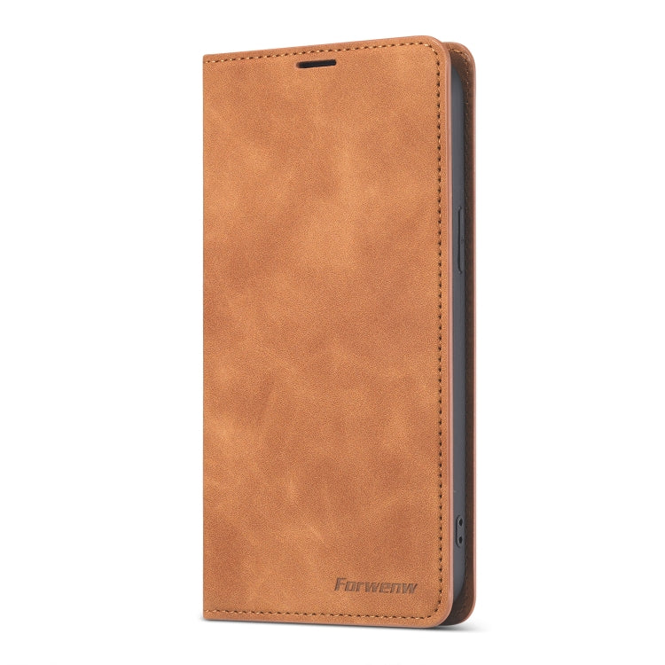 For iPhone 13 Pro Forwenw Dream Series Magnetic Oil Edge Horizontal Flip Leather Case with Holder & Card Slot & Photo Frame & Wallet (Brown) - HoMEdemic™ 