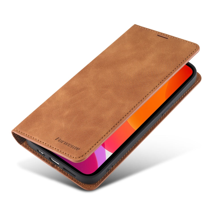 For iPhone 13 Pro Forwenw Dream Series Magnetic Oil Edge Horizontal Flip Leather Case with Holder & Card Slot & Photo Frame & Wallet (Brown) - HoMEdemic™ 