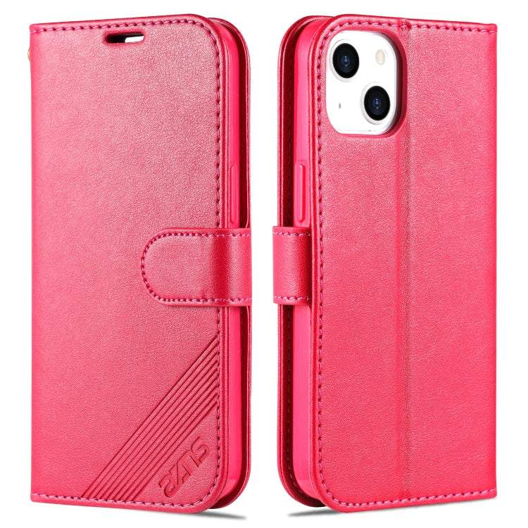 For iPhone 13 AZNS Sheepskin Texture Horizontal Flip Leather Case with Holder & Card Slots & Wallet(Red) - HoMEdemic™ 