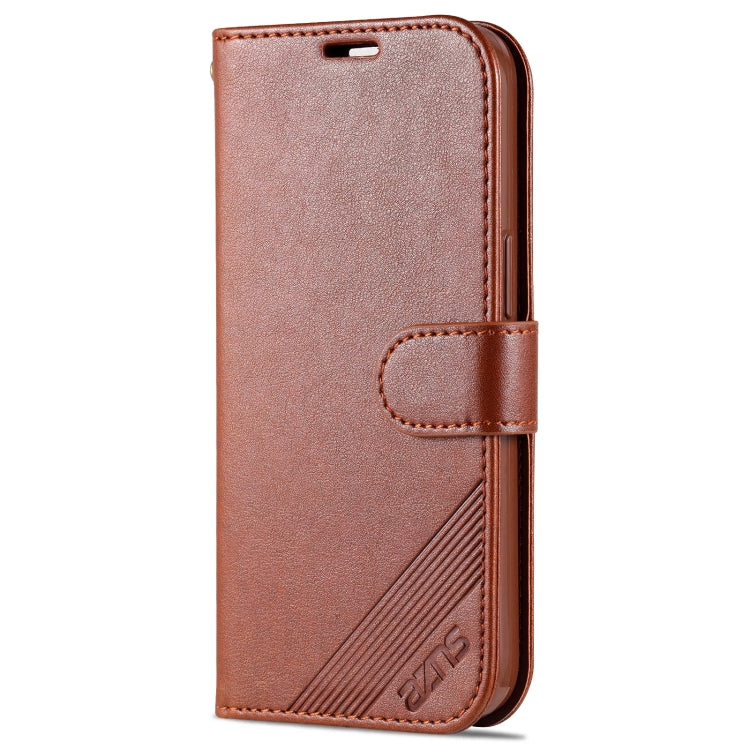 For iPhone 13 AZNS Sheepskin Texture Horizontal Flip Leather Case with Holder & Card Slots & Wallet(Brown) - HoMEdemic™ 