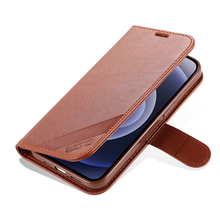 For iPhone 13 AZNS Sheepskin Texture Horizontal Flip Leather Case with Holder & Card Slots & Wallet(Brown) - HoMEdemic™ 
