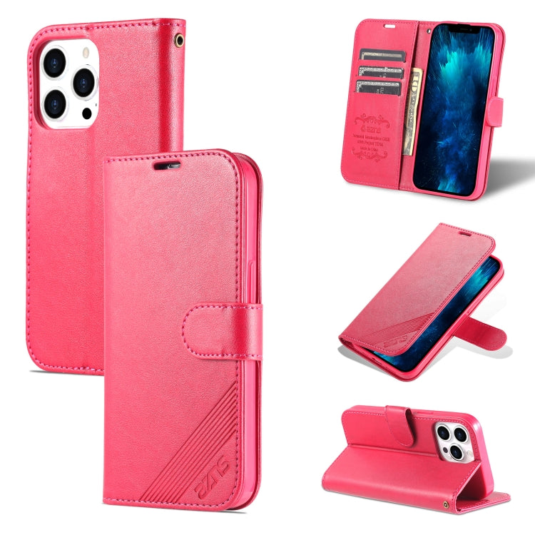For iPhone 13 Pro AZNS Sheepskin Texture Horizontal Flip Leather Case with Holder & Card Slots & Wallet (Red) - HoMEdemic™ 