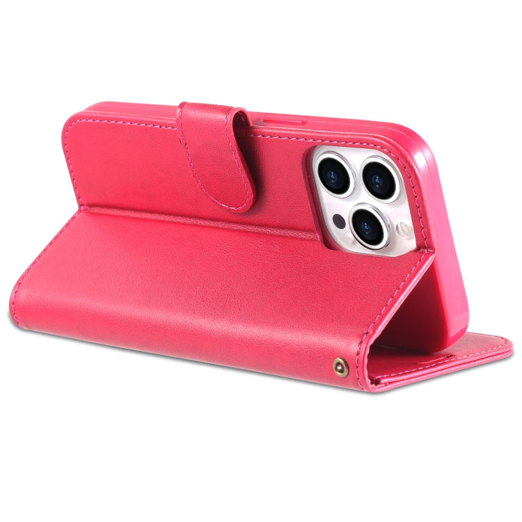 For iPhone 13 Pro AZNS Sheepskin Texture Horizontal Flip Leather Case with Holder & Card Slots & Wallet (Red) - HoMEdemic™ 