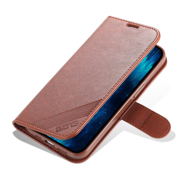 For iPhone 13 Pro AZNS Sheepskin Texture Horizontal Flip Leather Case with Holder & Card Slots & Wallet (Brown) - HoMEdemic™ 