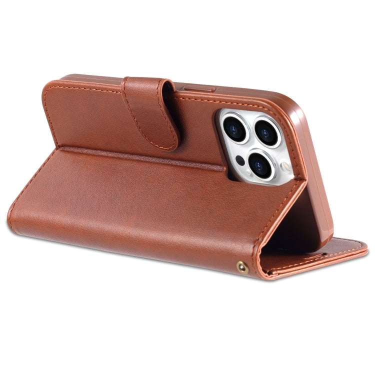 For iPhone 13 Pro AZNS Sheepskin Texture Horizontal Flip Leather Case with Holder & Card Slots & Wallet (Brown) - HoMEdemic™ 