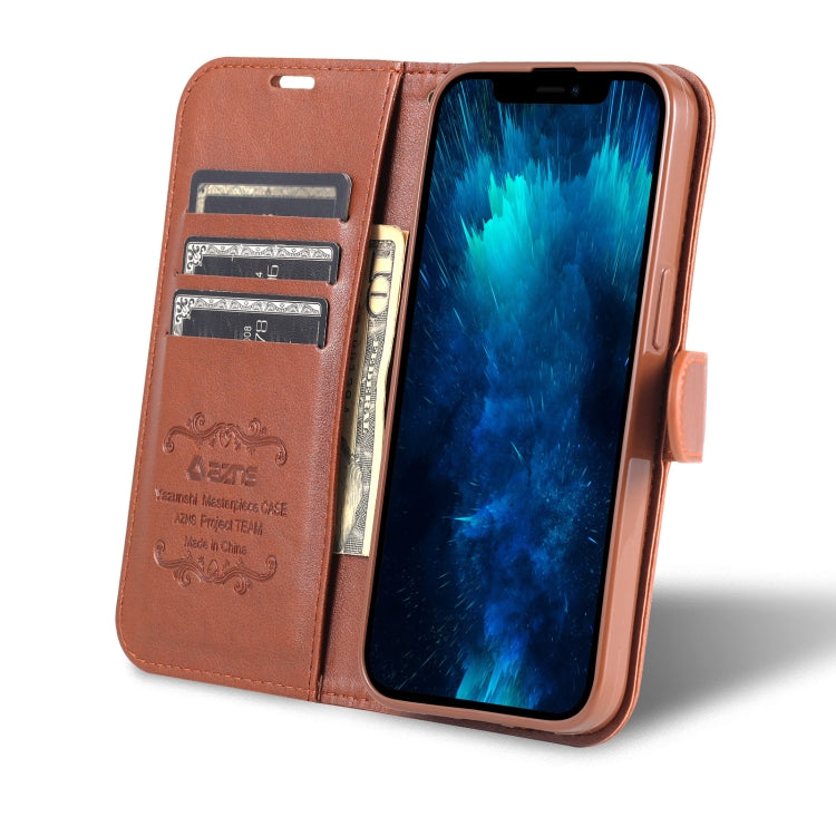 For iPhone 13 Pro AZNS Sheepskin Texture Horizontal Flip Leather Case with Holder & Card Slots & Wallet (Brown) - HoMEdemic™ 