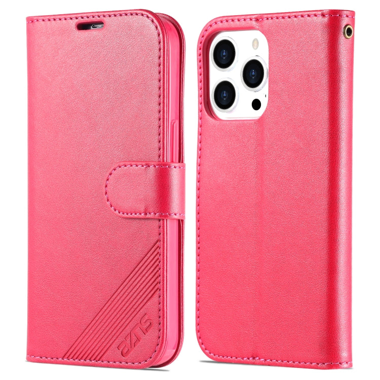 For iPhone 13 Pro Max AZNS Sheepskin Texture Horizontal Flip Leather Case with Holder & Card Slots & Wallet (Red) - HoMEdemic™ 