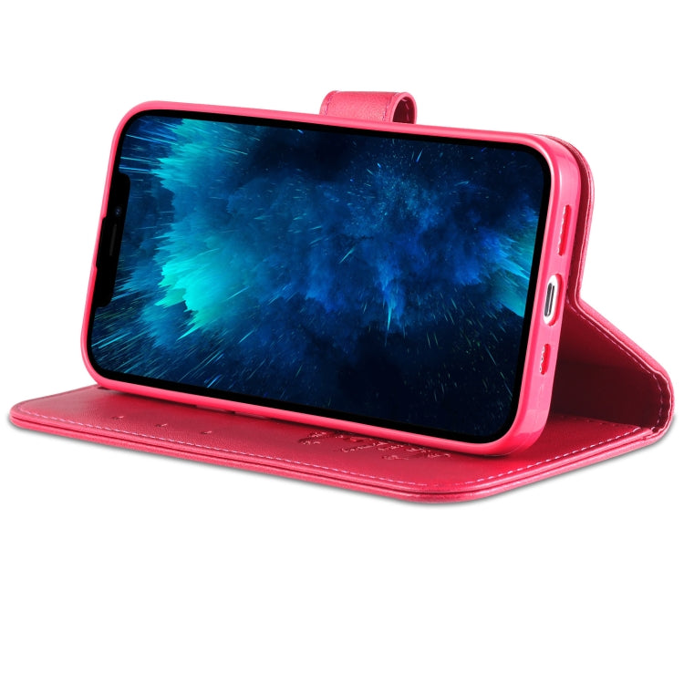 For iPhone 13 Pro Max AZNS Sheepskin Texture Horizontal Flip Leather Case with Holder & Card Slots & Wallet (Red) - HoMEdemic™ 