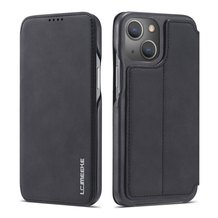 For iPhone 13 mini LC.IMEEKE Hon Ancient Series Horizontal Flip Leather Case with Holder & Card Slot (Black) - HoMEdemic™ 