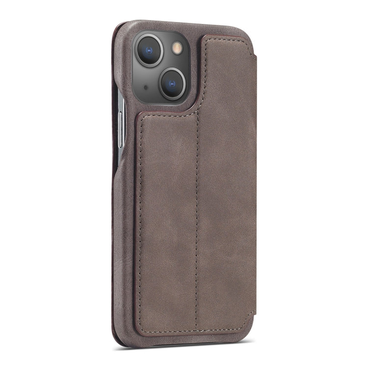 For iPhone 13 mini LC.IMEEKE Hon Ancient Series Horizontal Flip Leather Case with Holder & Card Slot (Coffee) - HoMEdemic™ 