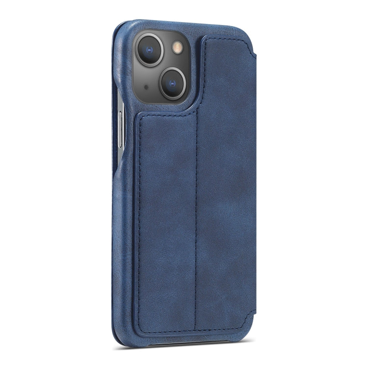 For iPhone 13 mini LC.IMEEKE Hon Ancient Series Horizontal Flip Leather Case with Holder & Card Slot (Blue) - HoMEdemic™ 
