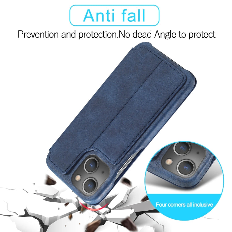 For iPhone 13 mini LC.IMEEKE Hon Ancient Series Horizontal Flip Leather Case with Holder & Card Slot (Blue) - HoMEdemic™ 