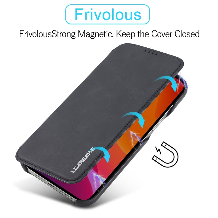 For iPhone 13 Pro LC.IMEEKE Hon Ancient Series Horizontal Flip Leather Case with Holder & Card Slot (Black) - HoMEdemic™ 