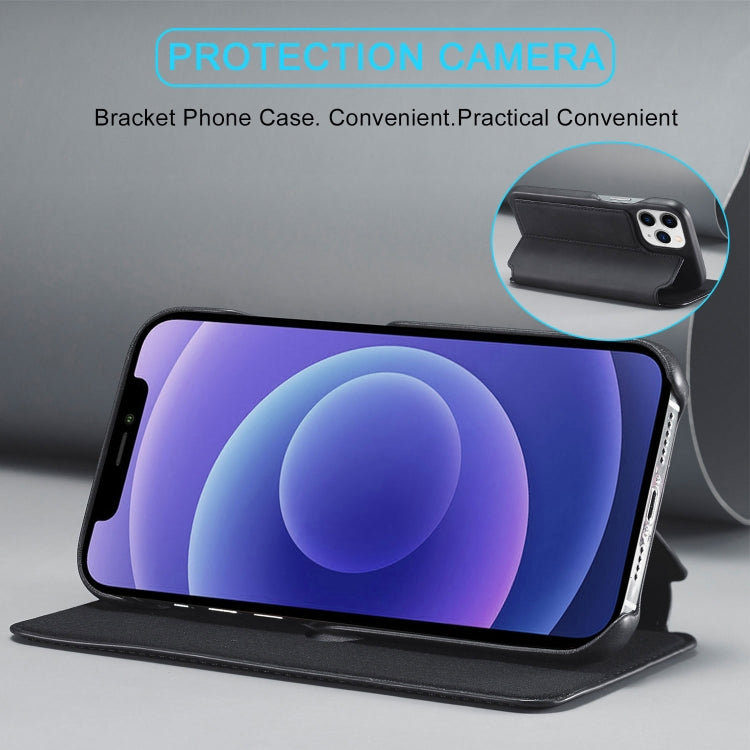 For iPhone 13 Pro LC.IMEEKE Hon Ancient Series Horizontal Flip Leather Case with Holder & Card Slot (Black) - HoMEdemic™ 