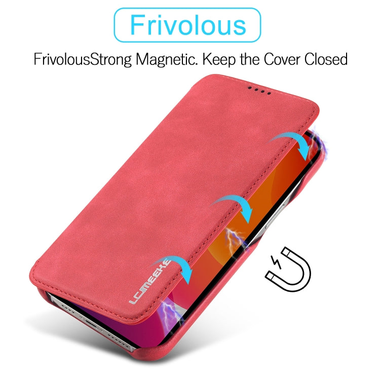 For iPhone 13 Pro LC.IMEEKE Hon Ancient Series Horizontal Flip Leather Case with Holder & Card Slot (Red) - HoMEdemic™ 